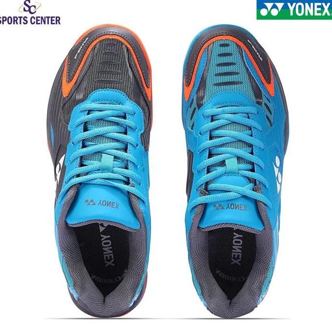 New Sepatu Badminton Yonex Tru Cushion Dual Black Aqua Blue Warm Red