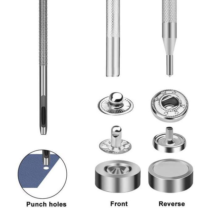 Sennasendadi - 52Pcs Kancing Jepret Besi 831 Kancing Jepret Cetet Kancing Jepret Anti Karat + 4Pcs A