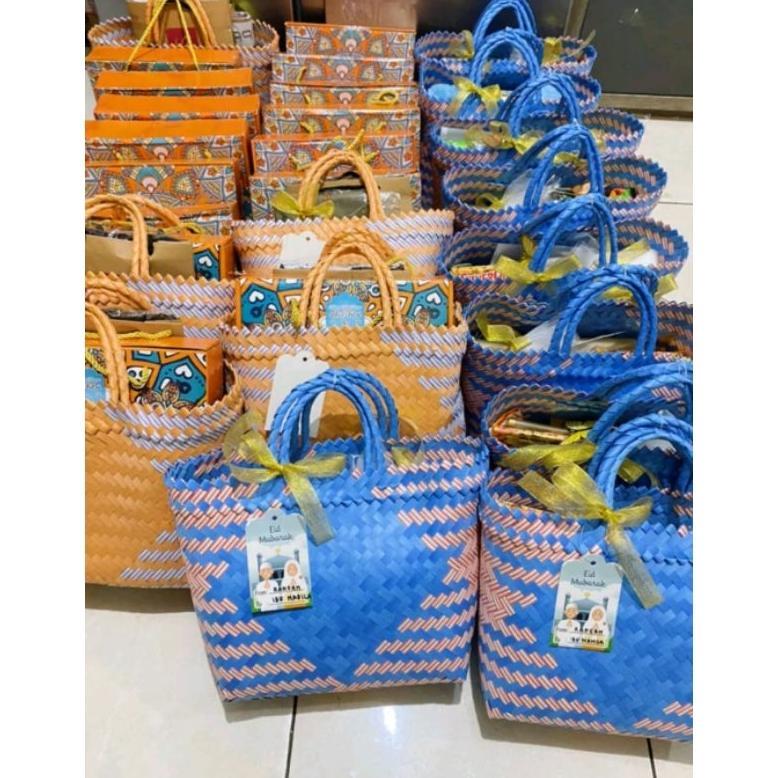 Readyy!! tas anyaman plastik,lurik sedang, PAKET isi 20 biji paket murah grosir,Muat twinwall 2000ml