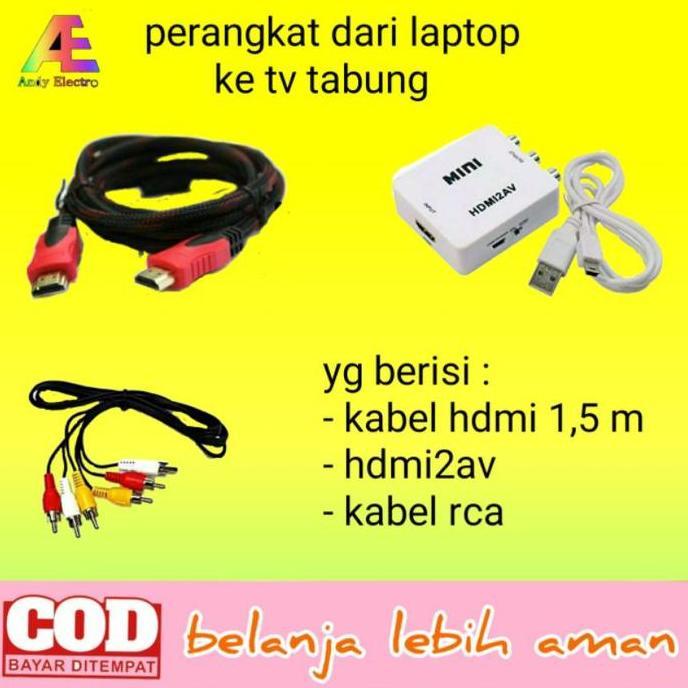 Allthebest- SAMBUNGAN HDMI DARI LAPTOP KE TV TABUNG/ HDMI2AV HDMI TO AV/ KABEL