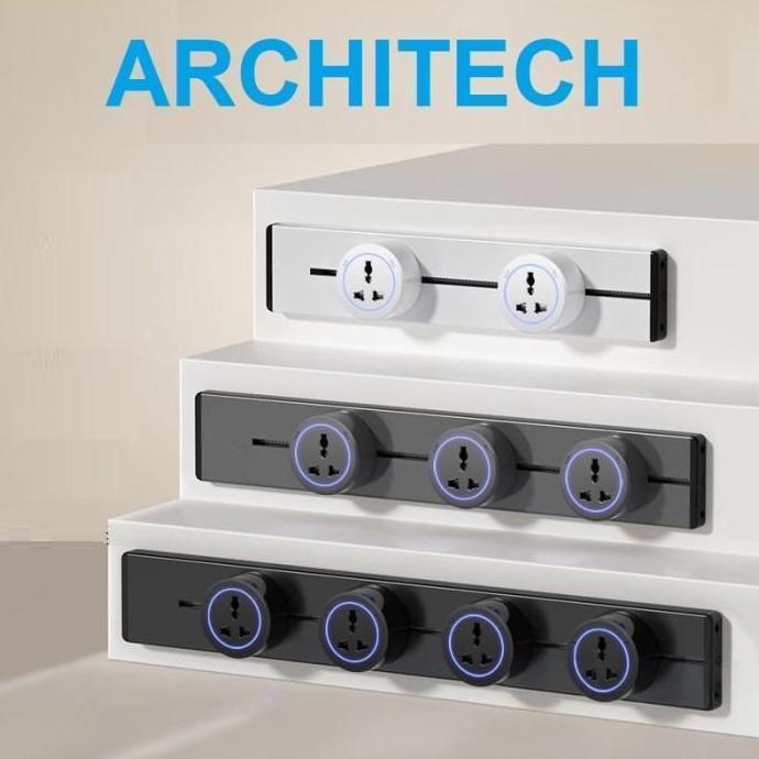 Promo ARCHITECH - STOP KONTAK RELL TRACK SOKET ARCHITECH 40-80CM  / STOP KONTAK TRACK SOKET RELL  / 