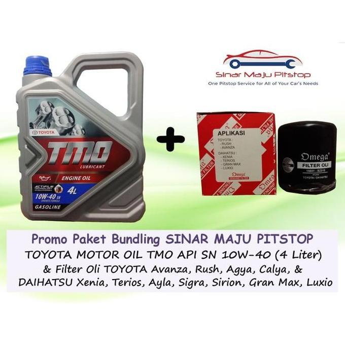 DEPINLIA4 - PAKET BUNDLING OLI MOBIL TMO TOYOTA MOTOR OIL 10W-40 SYNTHETIC API SN ORIGINAL 4 LITER &