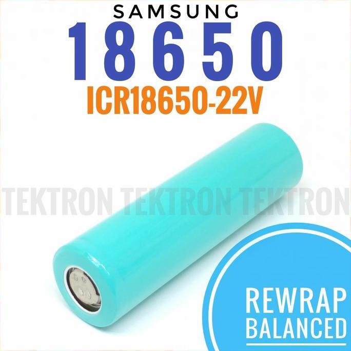 Samsung ICR18650-22V 2200mAh 18650 Li-ion Cabutan Rewrap 3.7V Balance