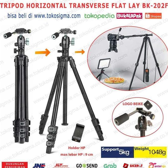 Tripod HP KAMERA Horizontal Flat Lay Over TOP HEAD QZSD BEIKE BK-202F
