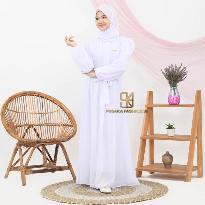 INAYA Gamis couple ibu dan anak perempuan remaja tanggung ceruty babydoll mix payet warna emerald ma