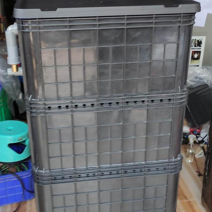 BOX TRICKLE FILTER KOLAM IKAN 3 Box Jumbo + Box LAMPU UV