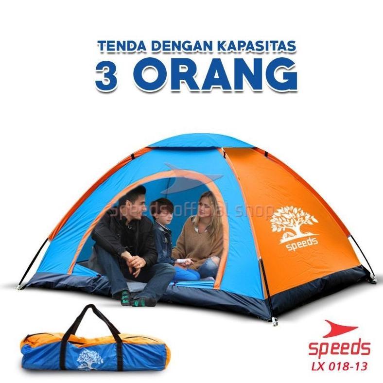 Speeds Tenda Camping Gunung Mendaki Dome 2-3 Orang Dengan Alas Tenda Anti Air Lx-018-13