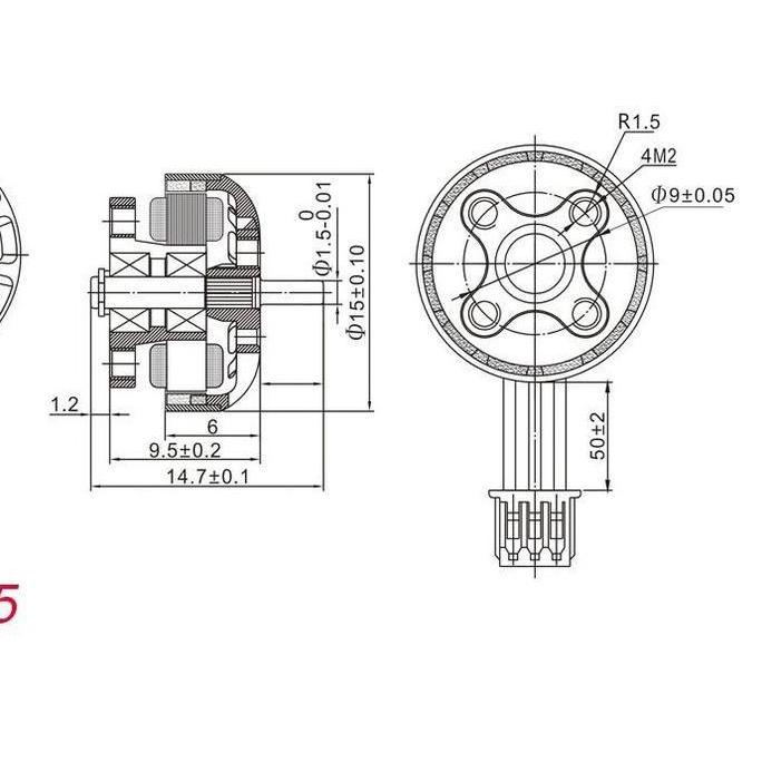 Happymodel EX1202.5 Brushless Motor 1.5mm shaft Crux3 Cine8
