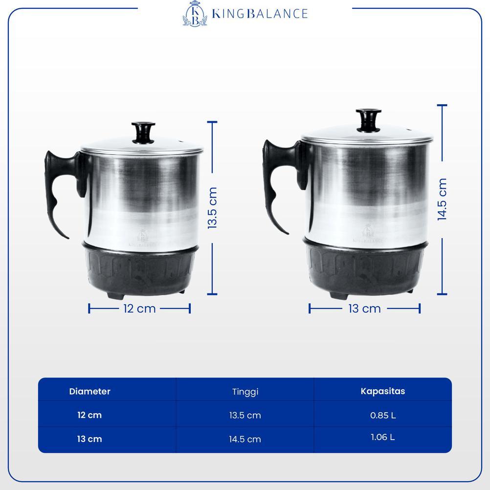 HOT DEALS King Balance Teko Listrik Pemanas Stainless Steel 400 Watt BPA Free Mug Elektrik Low Watt 