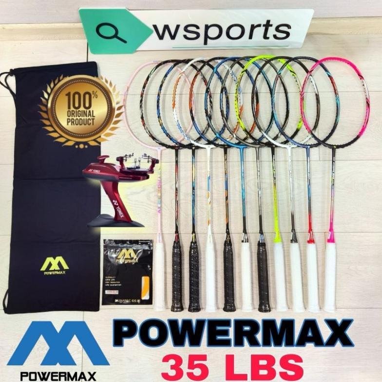 DISKON RAKET BADMINTON POWERMAX 36LBS FURIOUS 50 M 800 STING SHOT TECTONIC 28 TORNADO 800 ORIGINAL