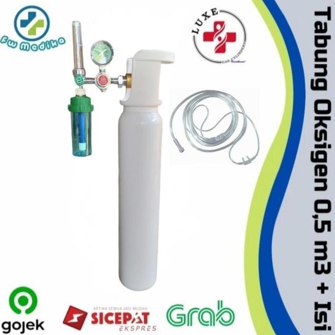 Tabung Oksigen 0,5 m3 + Isi Oxygen Siap Pakai (Tabung + Regulator)