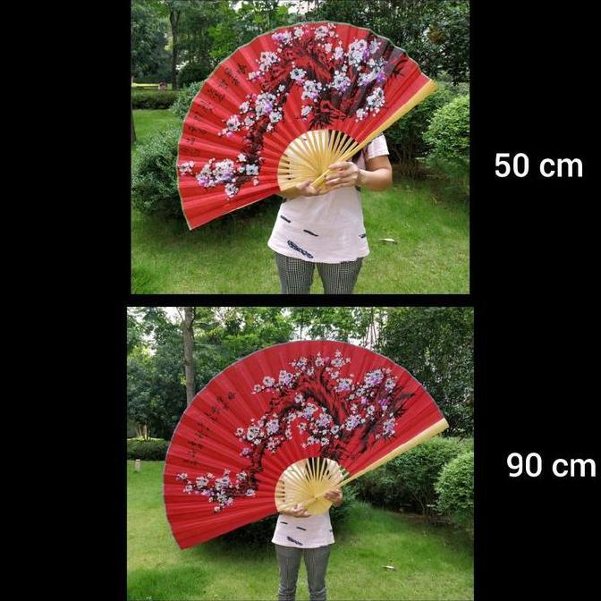 Kipas Cina Dekorasi Jumbo Kipas Lukisan Imlek Kipas Lukis Besar TA