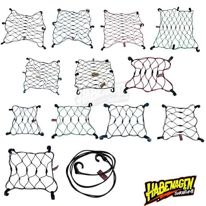 tali jaring pengikat ikat helm barang mantel motor bagasi MK HITAM