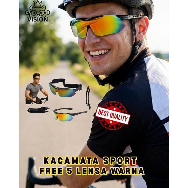 Kacamata Hitam Minus Cylinder Kacamata Sepeda Sporty Gowes