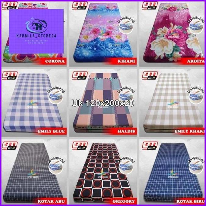 Sarung Kasur Busa Resleting 120|120x200x10|120x200x15|120x200x20|Sprei