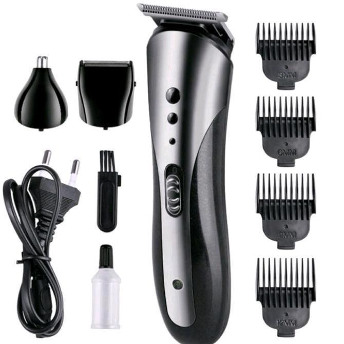 Paket Komplit Mesin Cukur Rambut Kumis Jenggot Kemei Km - 1407 / Alat Cukur Rambut Cas 1Set Komplit 
