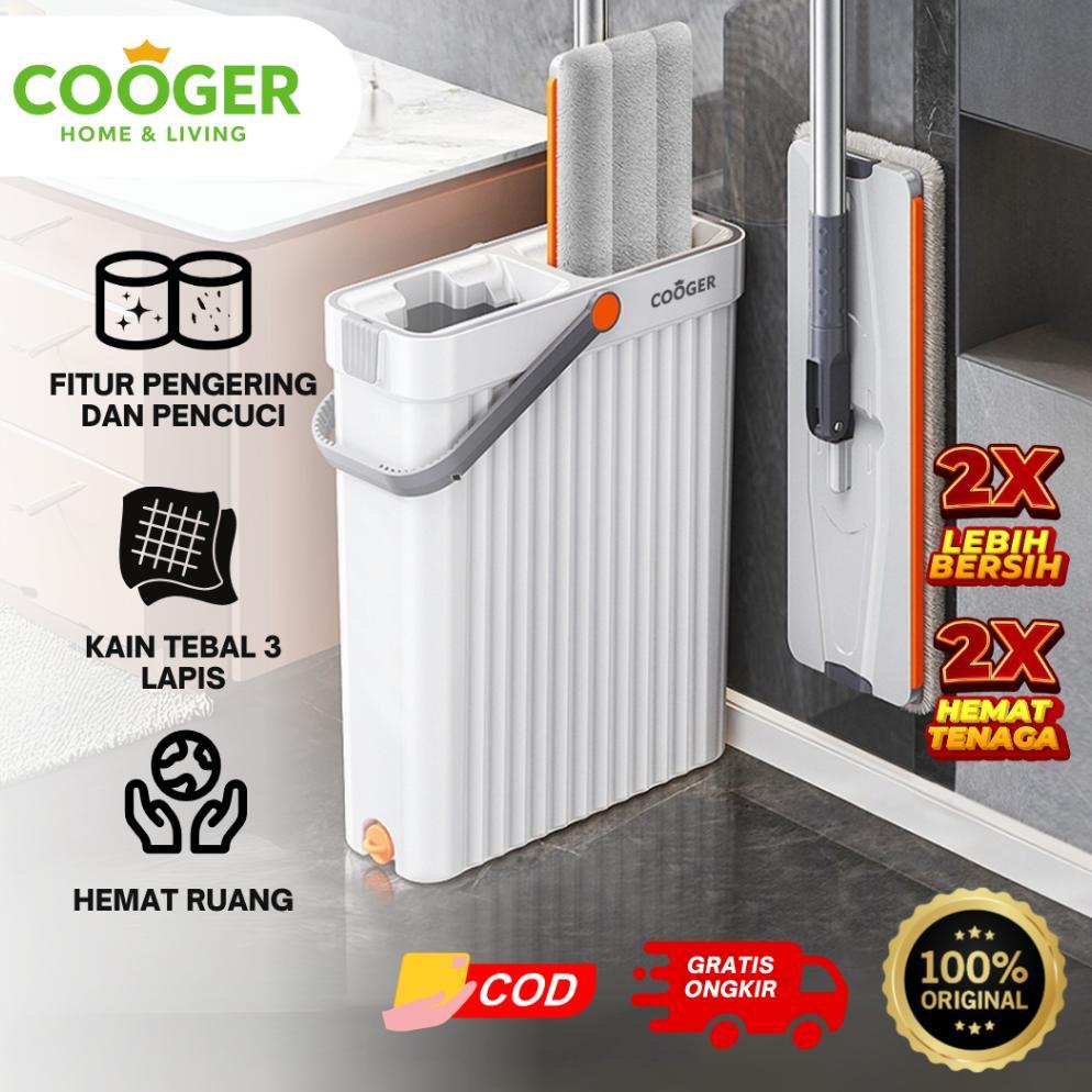 COOGER Homeliving 2in1 Alat Pel+Wiper Dual Ember Pencuci dan Pengering Peras Otomatis Pelan Lantai P