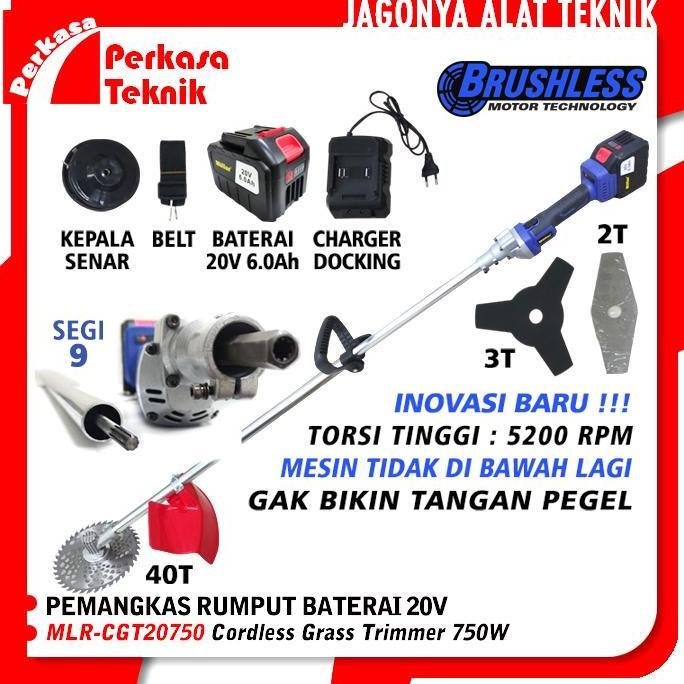 BEBAS ONGKIR - Pemangkas Rumput 20V Mollar MLR-CGT20750 Cordless Grass Trimmer 750W