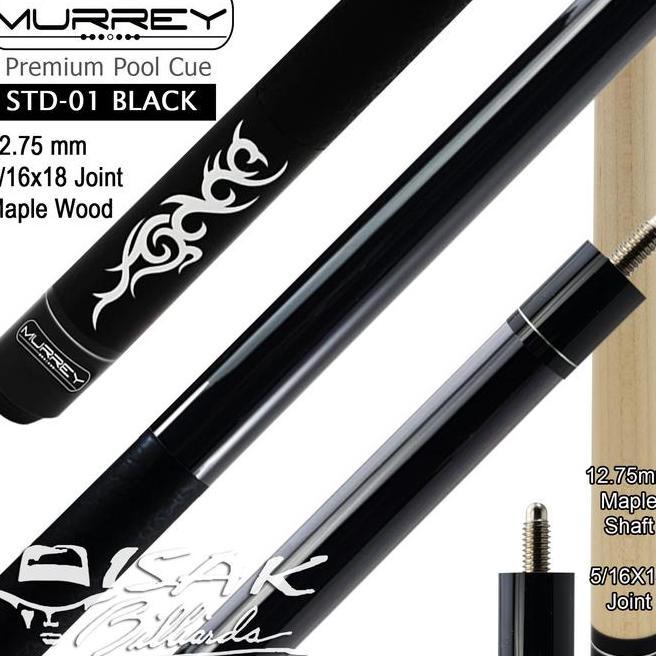 Murrey Std1 Maple Pool Billiard Cue Sti Stik Biliar Hitam