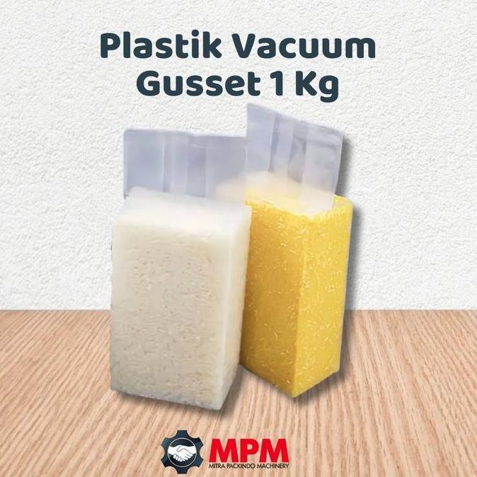 Promo Plastik Vacuum Beras Merah Hitam Organik Kotak 1kg Gusset 1 Kg Guset Diskon