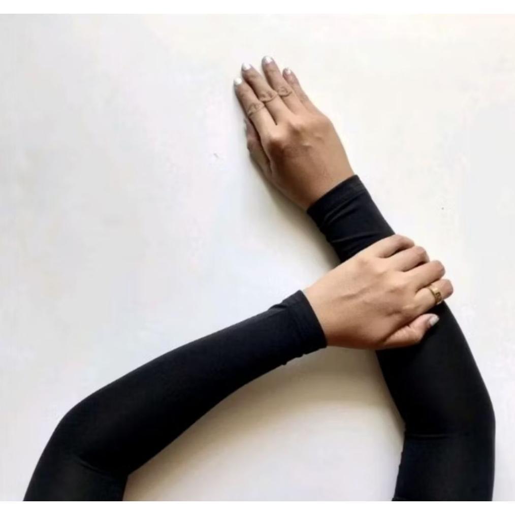 Gratis Ongkir Manset Tangan Tebal Bahan Nylon Premiun Manset Lengan Hitam Putih Handsock Panjang