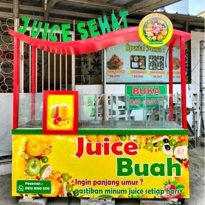 Terlaris Gerobak Juz Buah / Booth Es Buah Pameran Portable