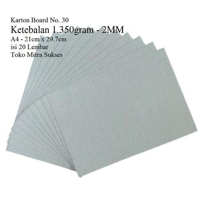 Karton Board Abu Abu A4 No 30 Ketebalan 2Mm