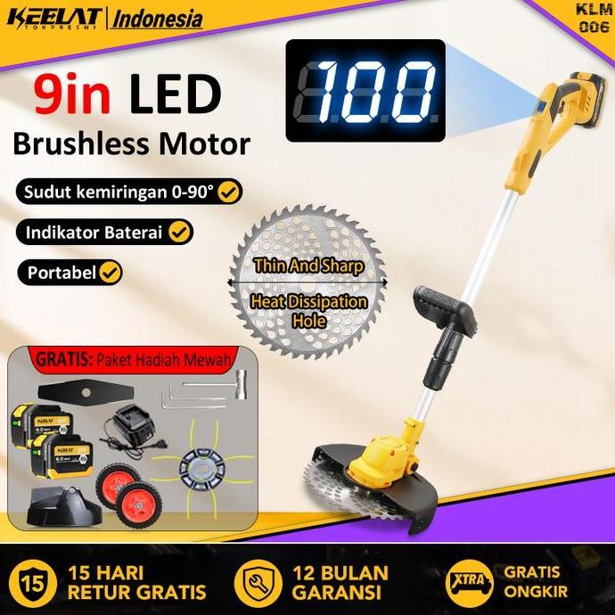 Terlaris Keelat Klm006 Brushless Lawn Mower 20V Telescopic Battery Lawn Mower Cordless Lawn Mower El