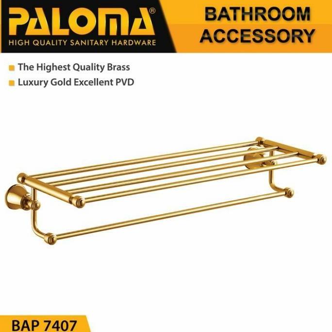 OK PALOMA BAP 7407 GANTUNGAN RAK HANDUK TOWEL SHELF GOLD //