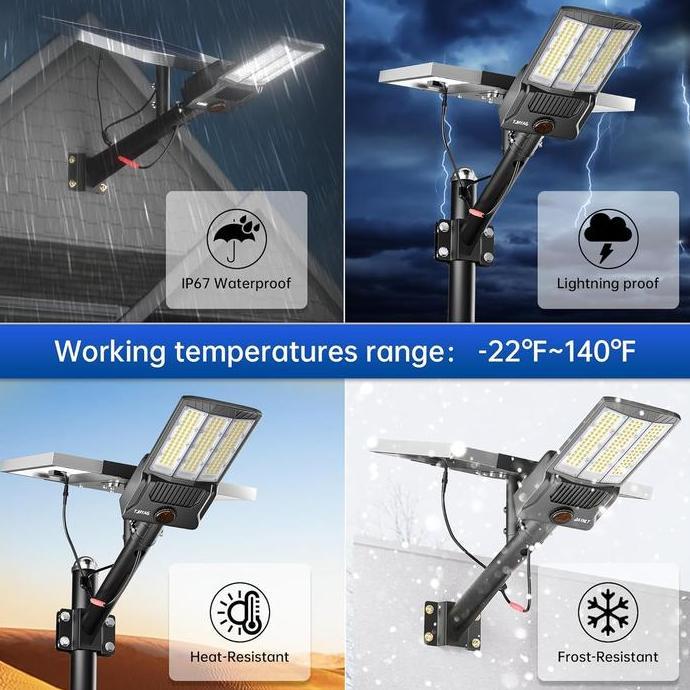 SNI5000W Proyek Teknik lampu jalan tenaga surya Aluminum shell IP68 Waterproof lampu tenaga surya ot