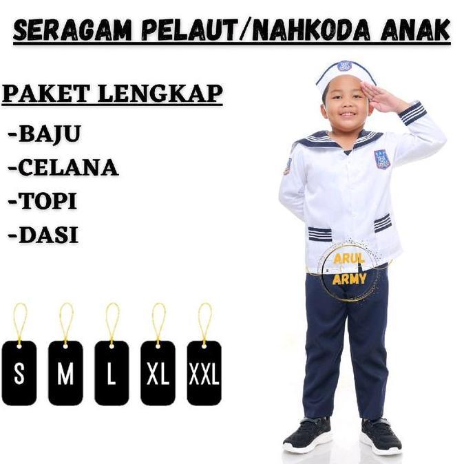 Ready COD BAJU SERAGAM PELAUT ANAK TK PAUD POPAYE ANAK NAHKODA ANAK KOSTUM KARNAVAL PROFESI ANAK 17 