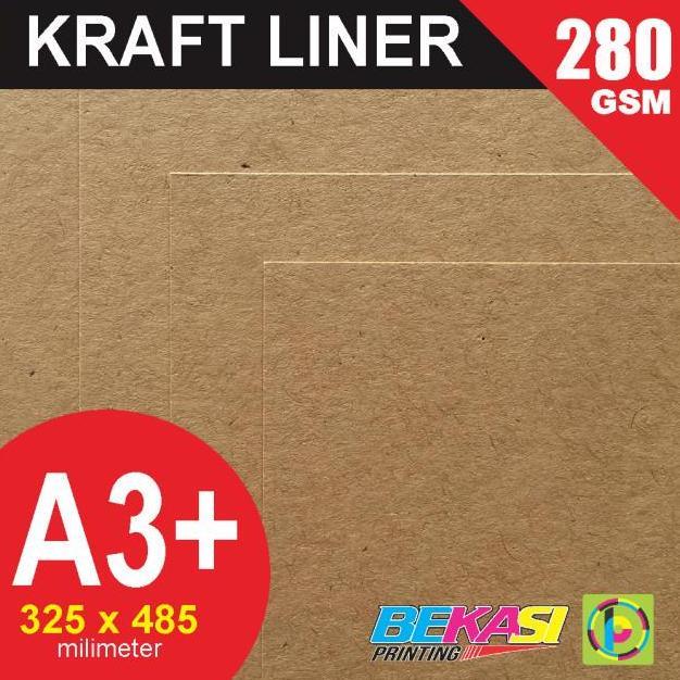 Kertas Brown Craft Samson Kraft Liner 280 GRAM GSM A3+ 32.5 x 48.5 cm