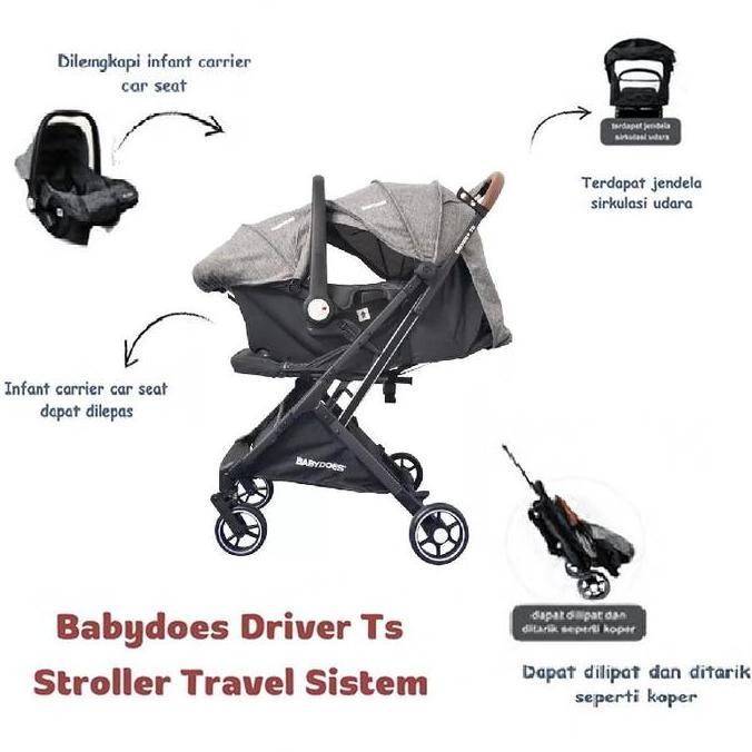 Babydoes Stroller Driver TS Travel System Kereta Dorong dengan CarSeat Bayi  Max Beban 20kg untuk An