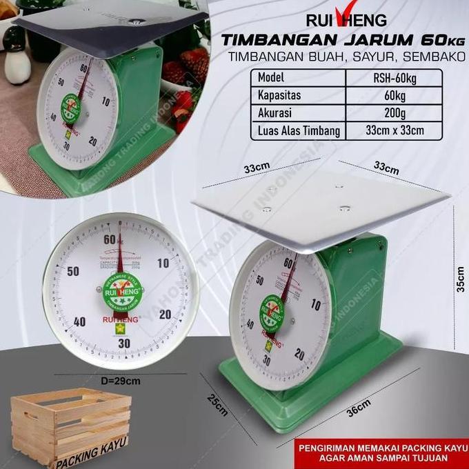 LOMARASHOP Timbangan Duduk Jarum Timbangan Tipe Vietnam Manual 60kg 200g RUIHENG