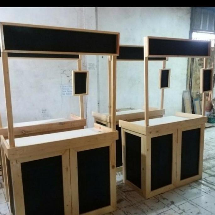 Terlaris Booth Portable /Gerobak Lipat Bongkar Pasang Kayu Jati Belanda