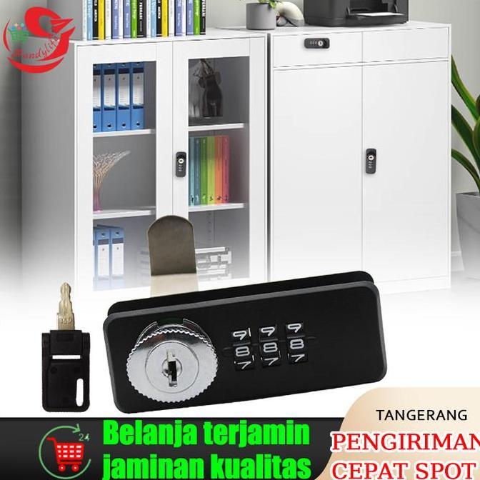 MVO Kunci Loker Kunci Lemari Kombinasi Angka Combination Lock dengan Kunci