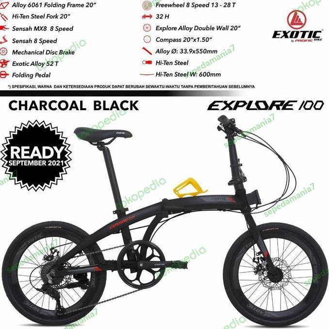 Terlaris Sepeda Lipat Exotic Explore 100 By Pacific Alloy 8 Speed