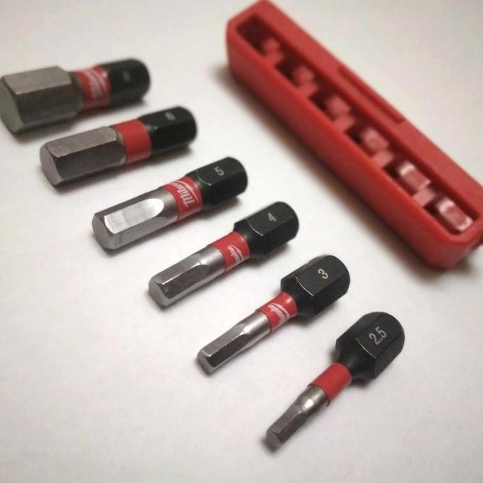 Bestgood- Mata Obeng Set Milwaukee Shockwave HEX 1 inch 6 pcs (Kunci L)