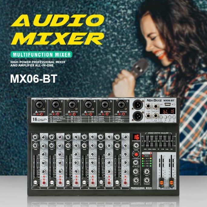 Raden_Stroom - New Baxs Mx6Bt Mixer Audio 6 Channel Murah Audio Mixer With Equalizer Profesional 4-C