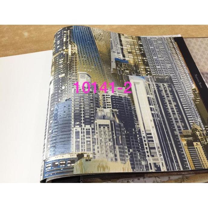 Wallpaper Dinding Korea Motif Gedung Kota Malam 3D Roll Besar