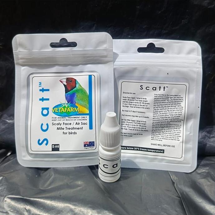 TERBARU VETAFARM SCATT 5 ml OBAT KUTU TETES IMPORT BURUNG MERPATI KICAU MACAU HOT SALE