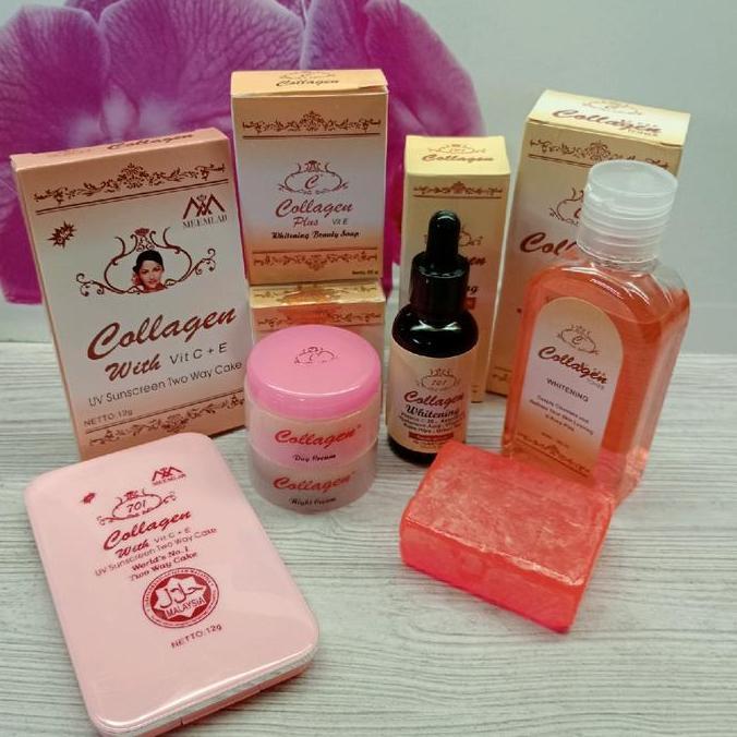 alif_janifa - Paket Lengkap Cream Collagen 6in1- Mencerahkan Wajah - Sabun Serum Toner Cream Siang M