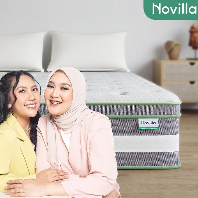 Terlaris [Cod+Exclusive Ischaindyofc] Novilla Kasur Icemint Spons Busa Spring Bed Tebal 160X200 25/3