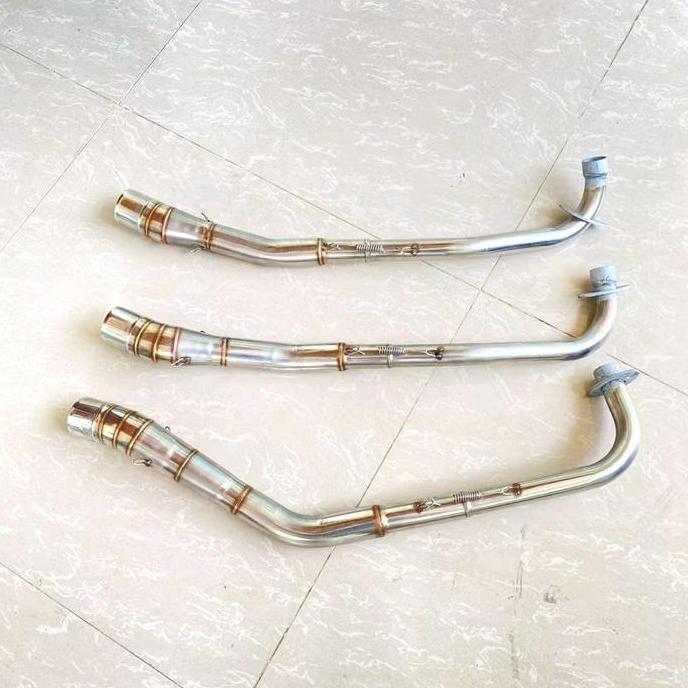 leher knalpot  revo lama motor bebek inlet 50mm ready model standart samping,kolong,dan road race re