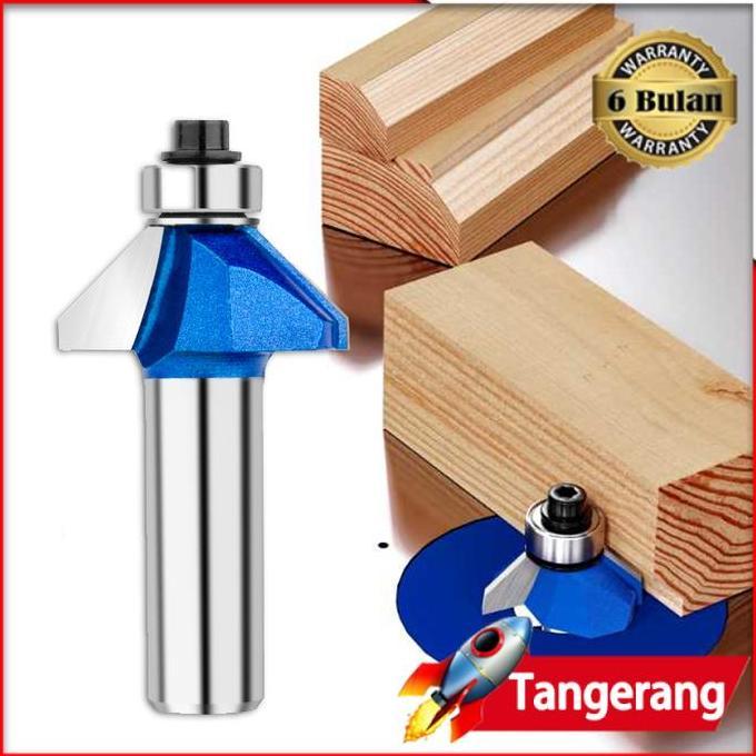 FARMUKE 1/4 inch Mata Profil Router bits 45 Chamfer 6mm Mata Router Profil Kayu V 45 Derajat