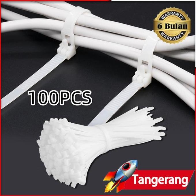 FARMUKE 100pcs Kabel Ties Zip Cable Organizer Reusable / Kabel Ties Reusable / Tali Pengikat Kabel B