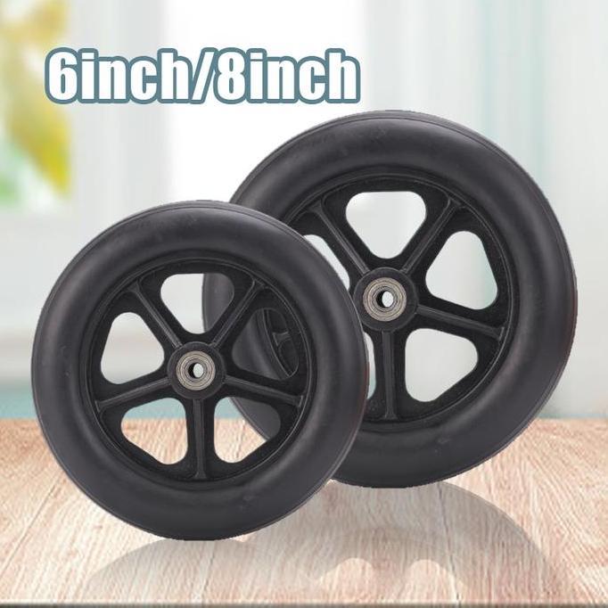KIAMU 6/8inch Roda Depan Kursi Roda / Roda Kursi Roda Ban Mati Kursi Roda / Roda Depan Kursi Roda Tr