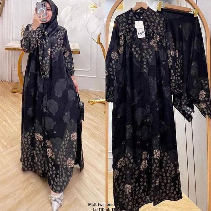 MURAH Gamis Rayon diamond motif - Gamis Rayon diamond premium set hijab - Gamis stelan hijab - Gamis