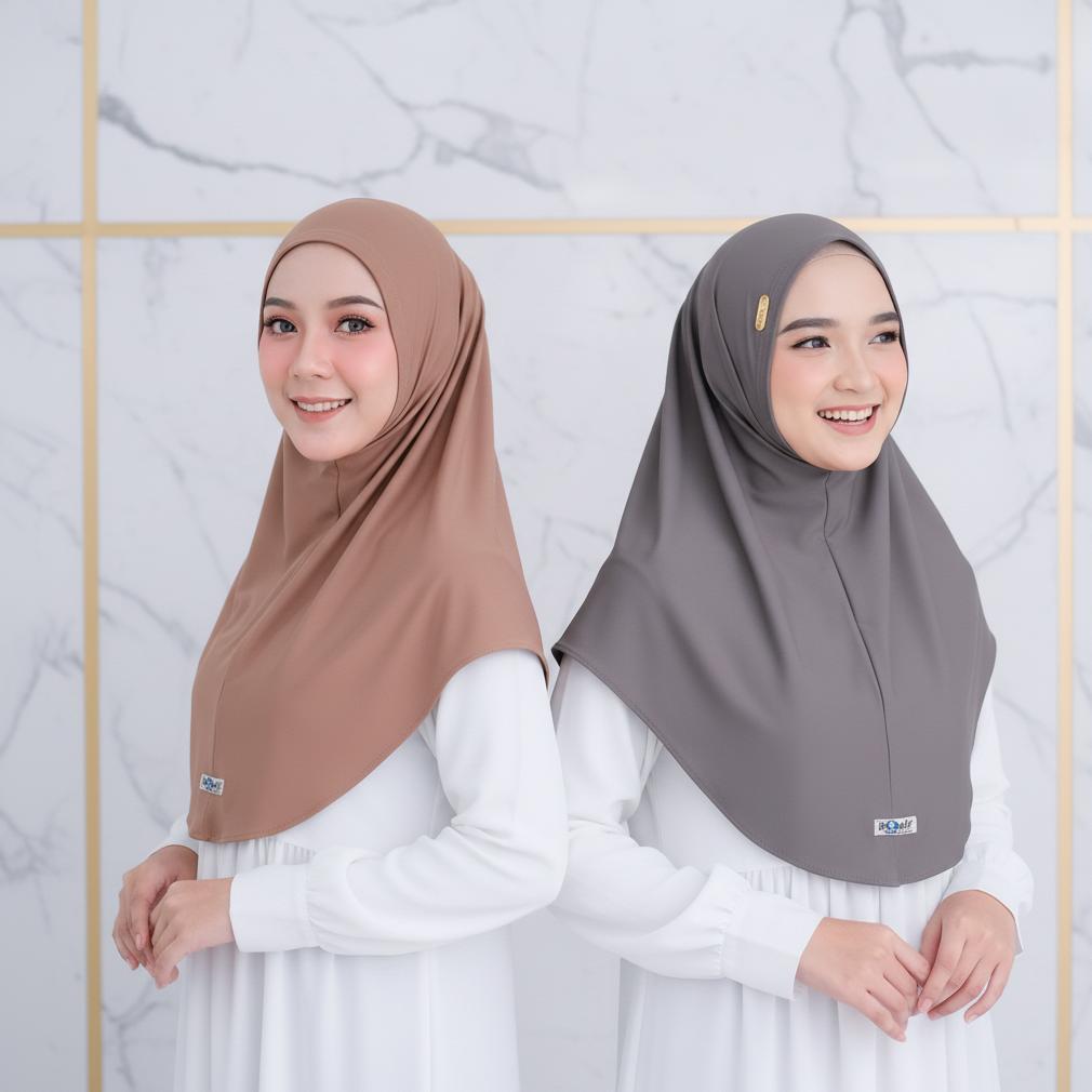 Ready Stock Jilbab Instan Bergo Arafah Jersey / Kerudung Hijab Bergo Malay Akrilik Premium