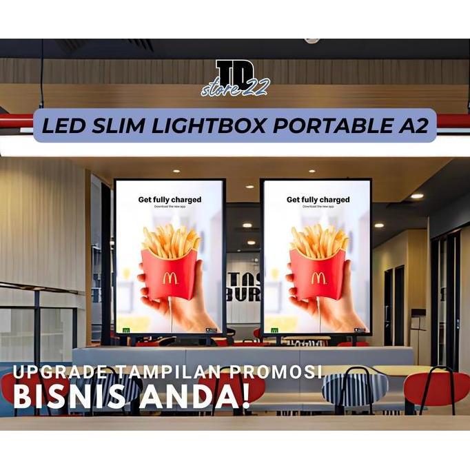 Slim Light Box LED A2 - Lampu Display Frame Poster Neon Box LED untuk Iklan Elegan Lampu Iklan Neon 